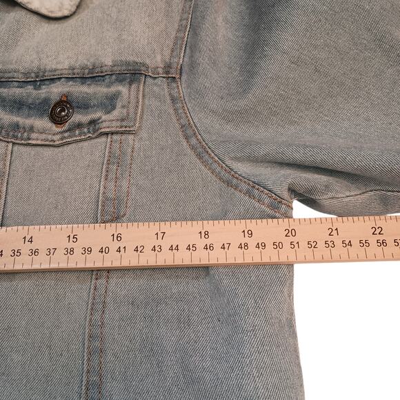 Brooklyn Cloth Men's Sherpa Lined Denim Truckers Blue Jean Jacket Size Small - Picture 7 of 9